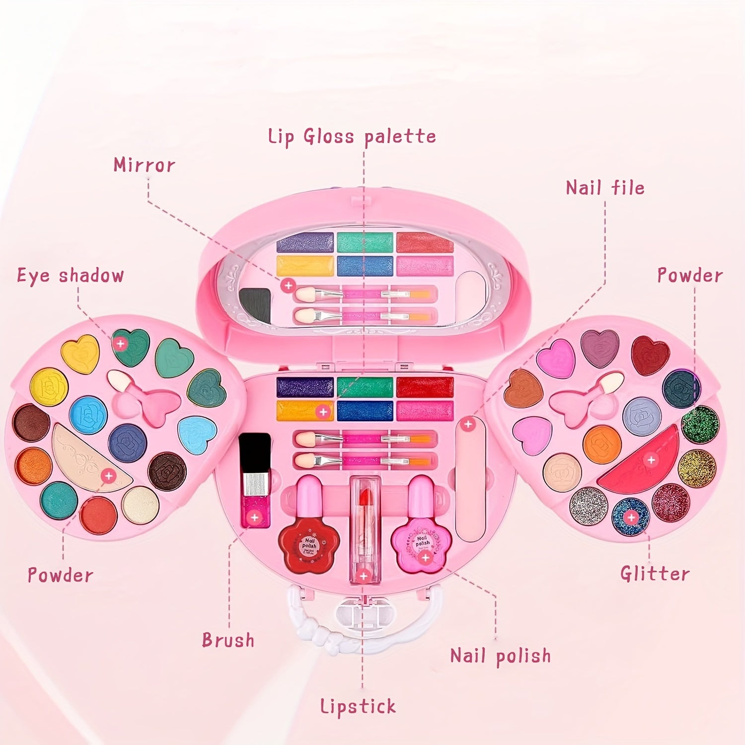 Make-up Set for Girls with Cosmetic Bag - Beautiful Gift for Your Little Princess