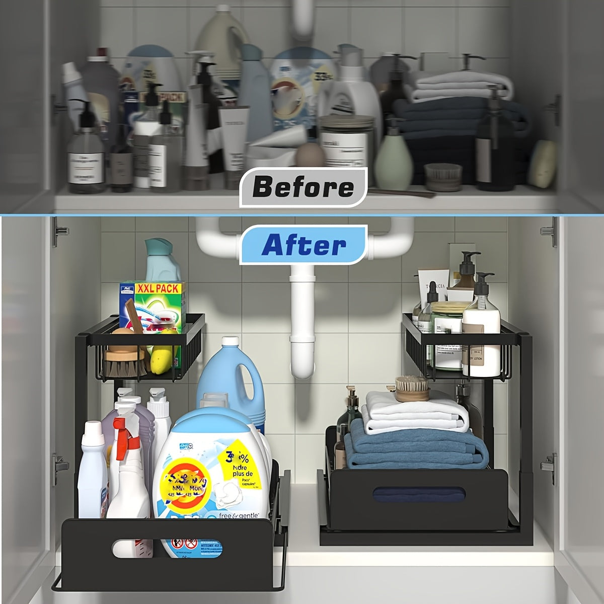 Metal Pull-Out Rack – Handy and Compact for Organising Cabinets