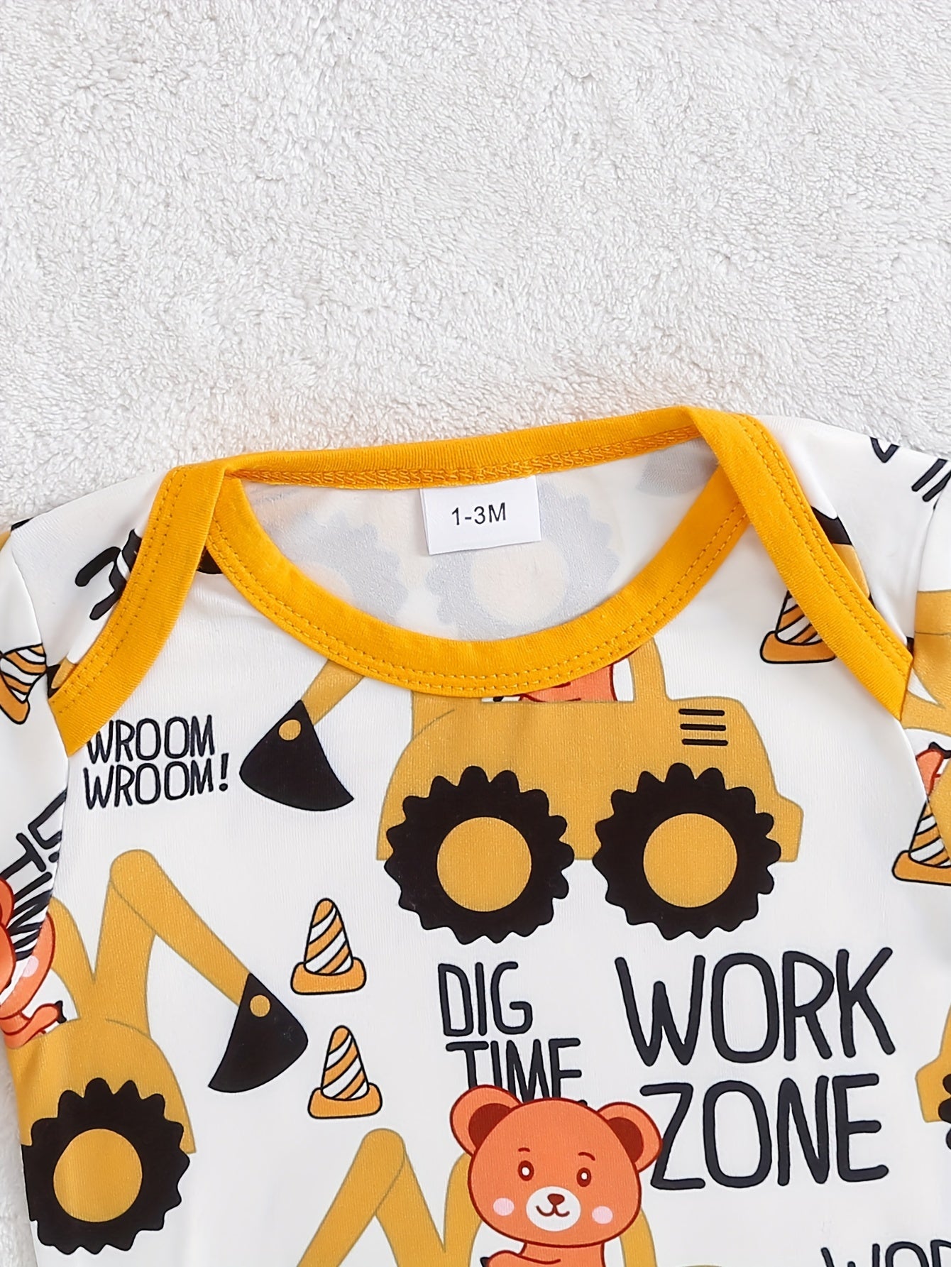 Baby Excavator Adventure Outfit – Includes Bodysuit, Pants, and Beanie for Outdoor Adventures