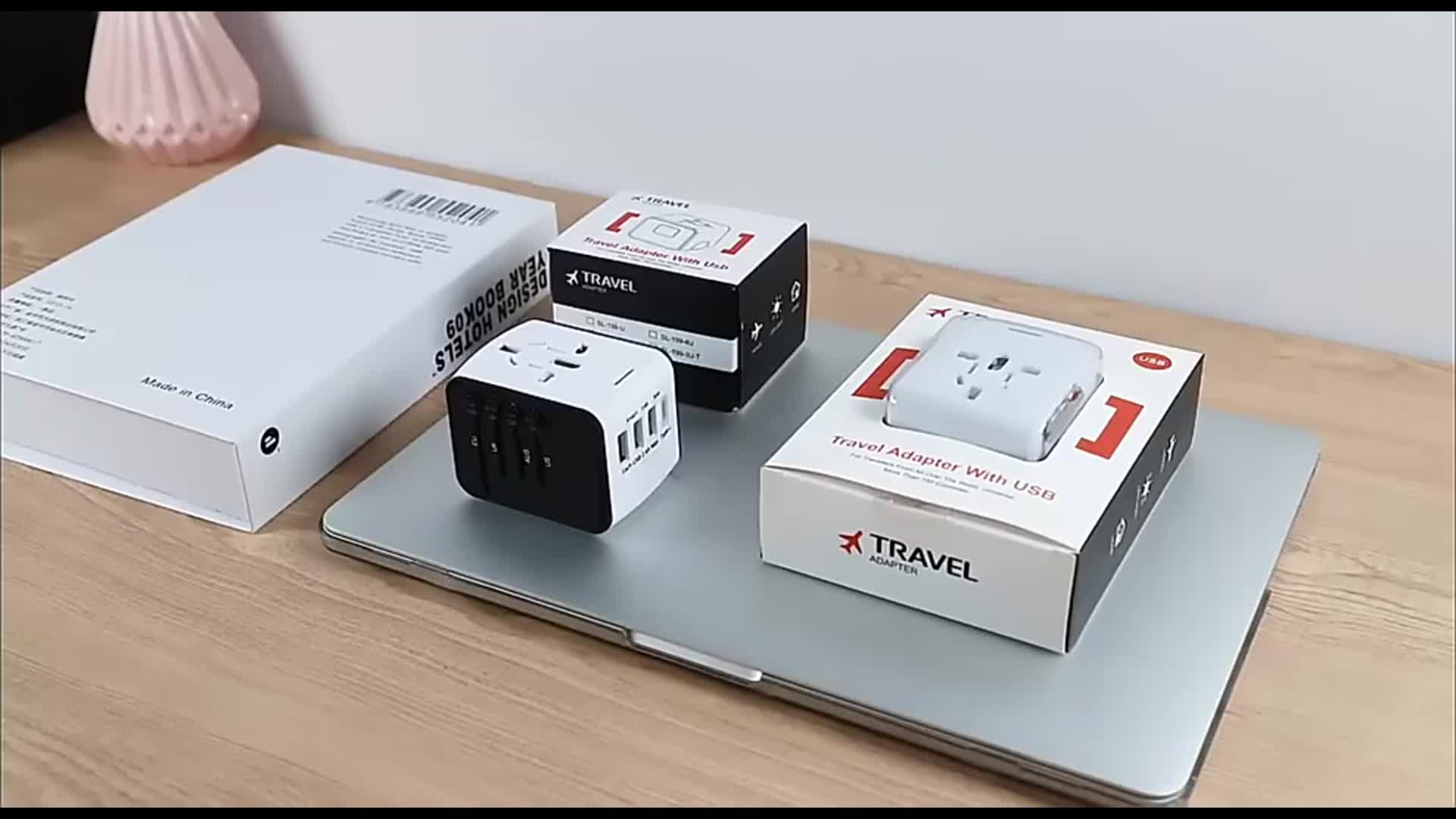 Travel Adapter with 4 USB Ports and Type-C – Global Charger with Fast Charging and Safety Features