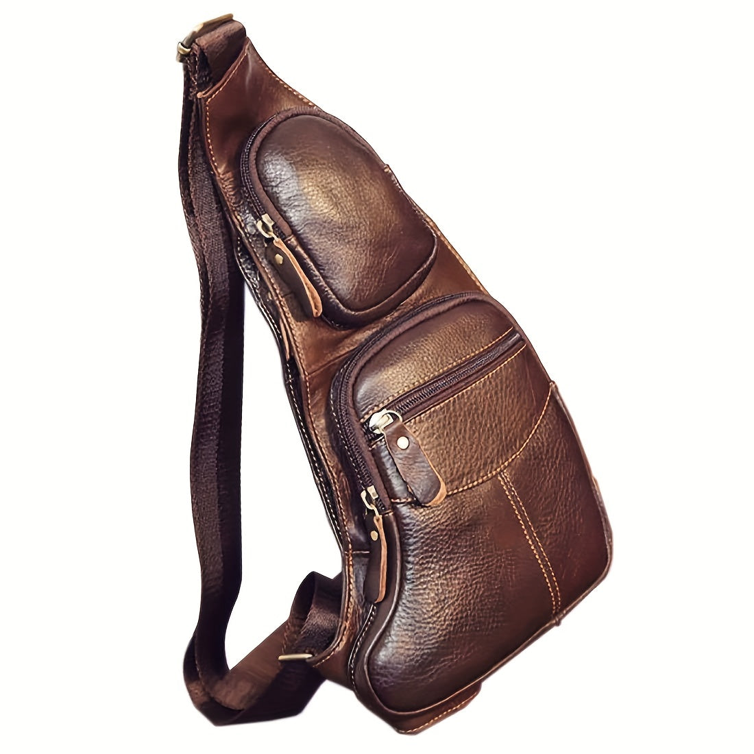 Vintage Classic Leather Sling Bag – Compact and Durable