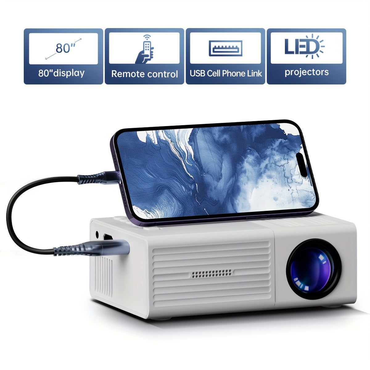 ClarityBeam Compact Mini Projector – High-Performance Imaging in a Portable Design