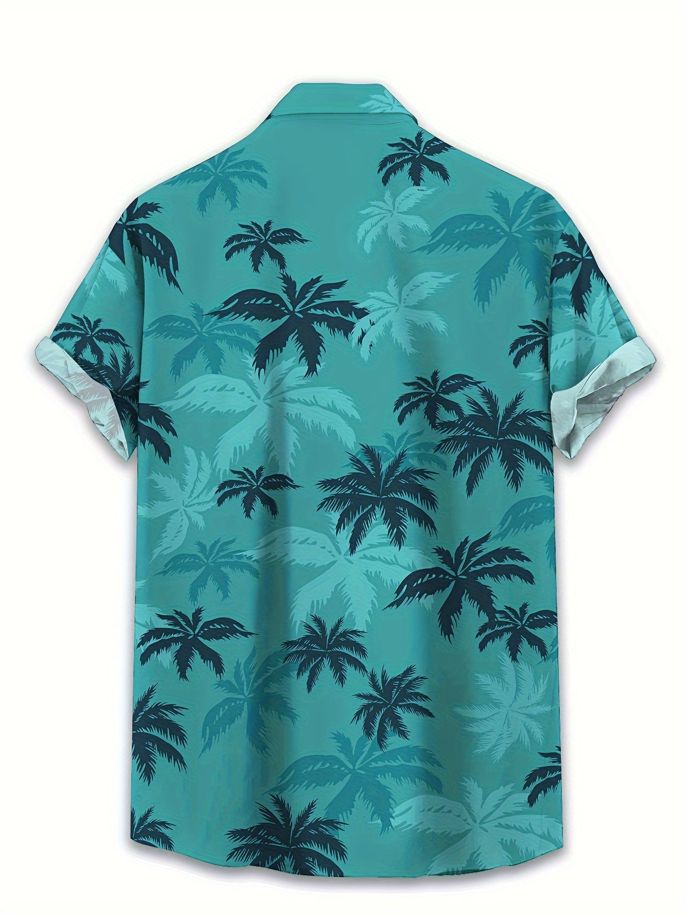 Tropical Palm Tree Print Men's Shirt – Short Sleeves and Casual Look for Summer Outings