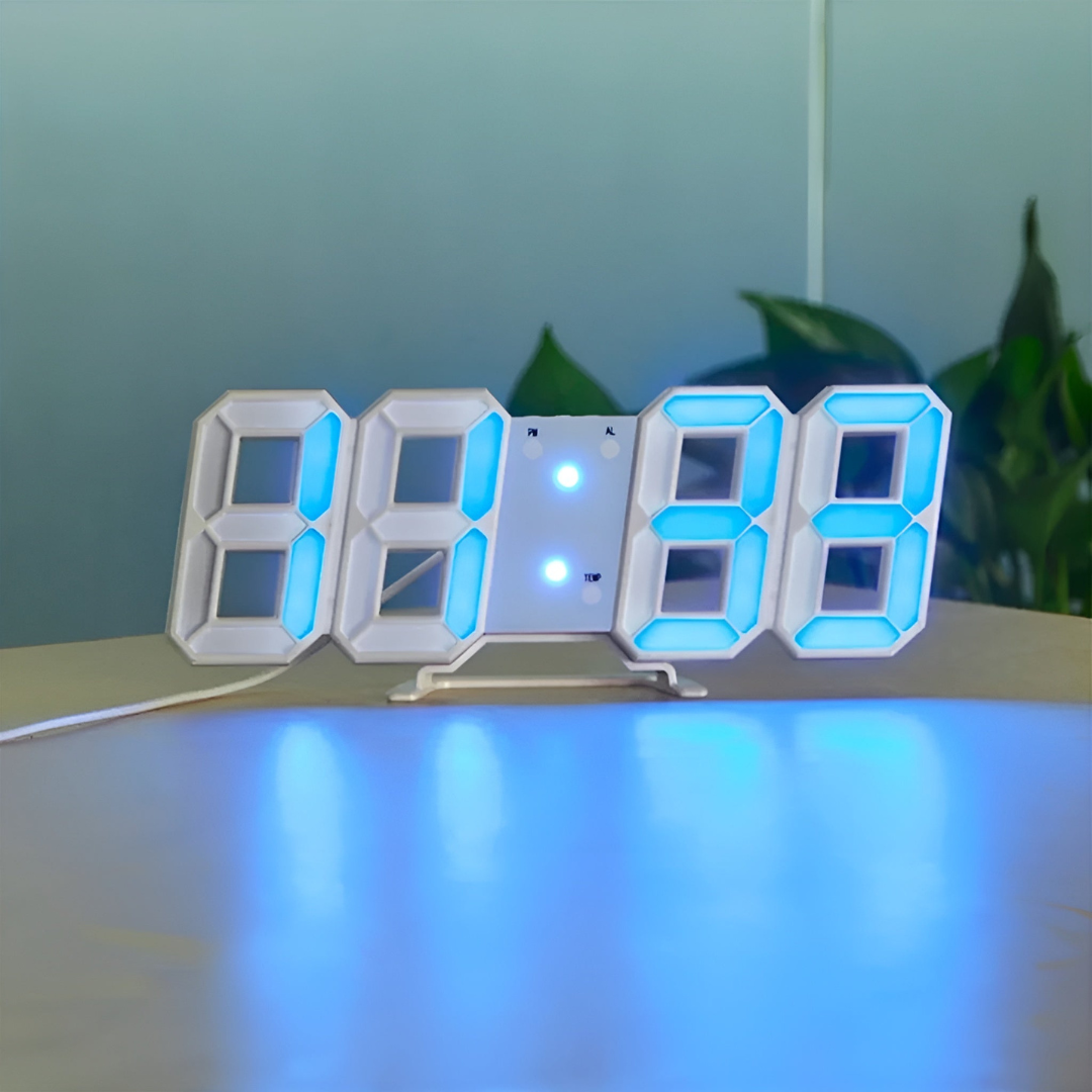 Futuristic LED Wall Clock – Minimalist Design with Smart Time Display
