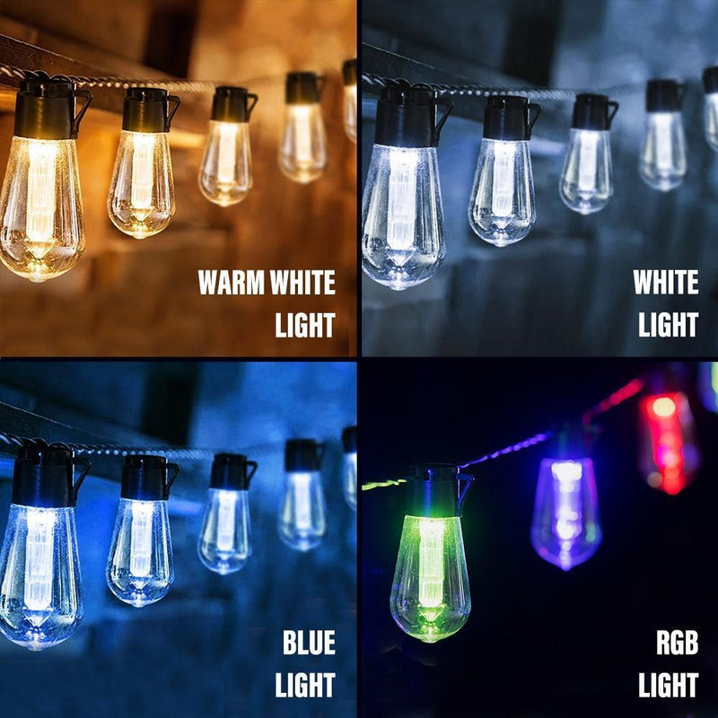 SolarGlo Outdoor String Lights – Warm LED Edison-Style Design