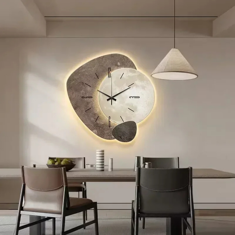 LunaWood Accent Wall Clock – Natural Elegance with Soft LED Glow