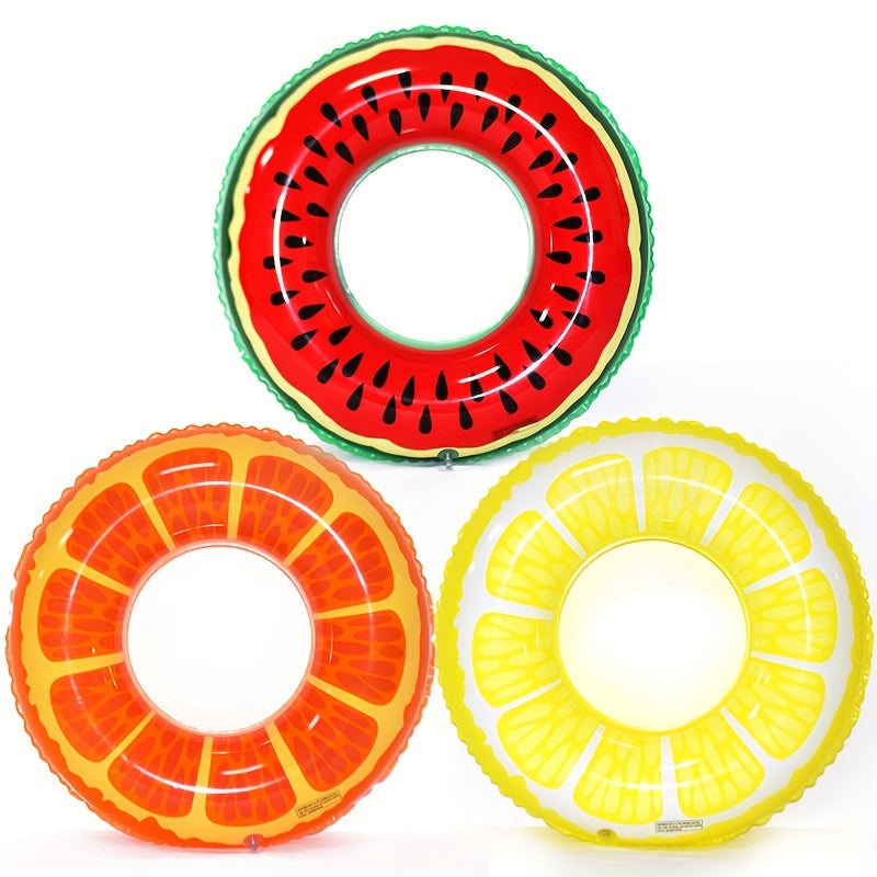Fruit-Themed Inflatable Pool Floats – Set of 3 Durable Rings