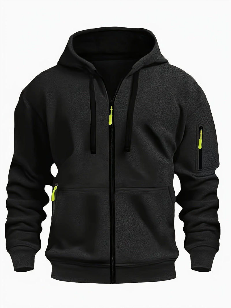 Men's zip-up hoodie with hood – Casual outdoor sweatshirt