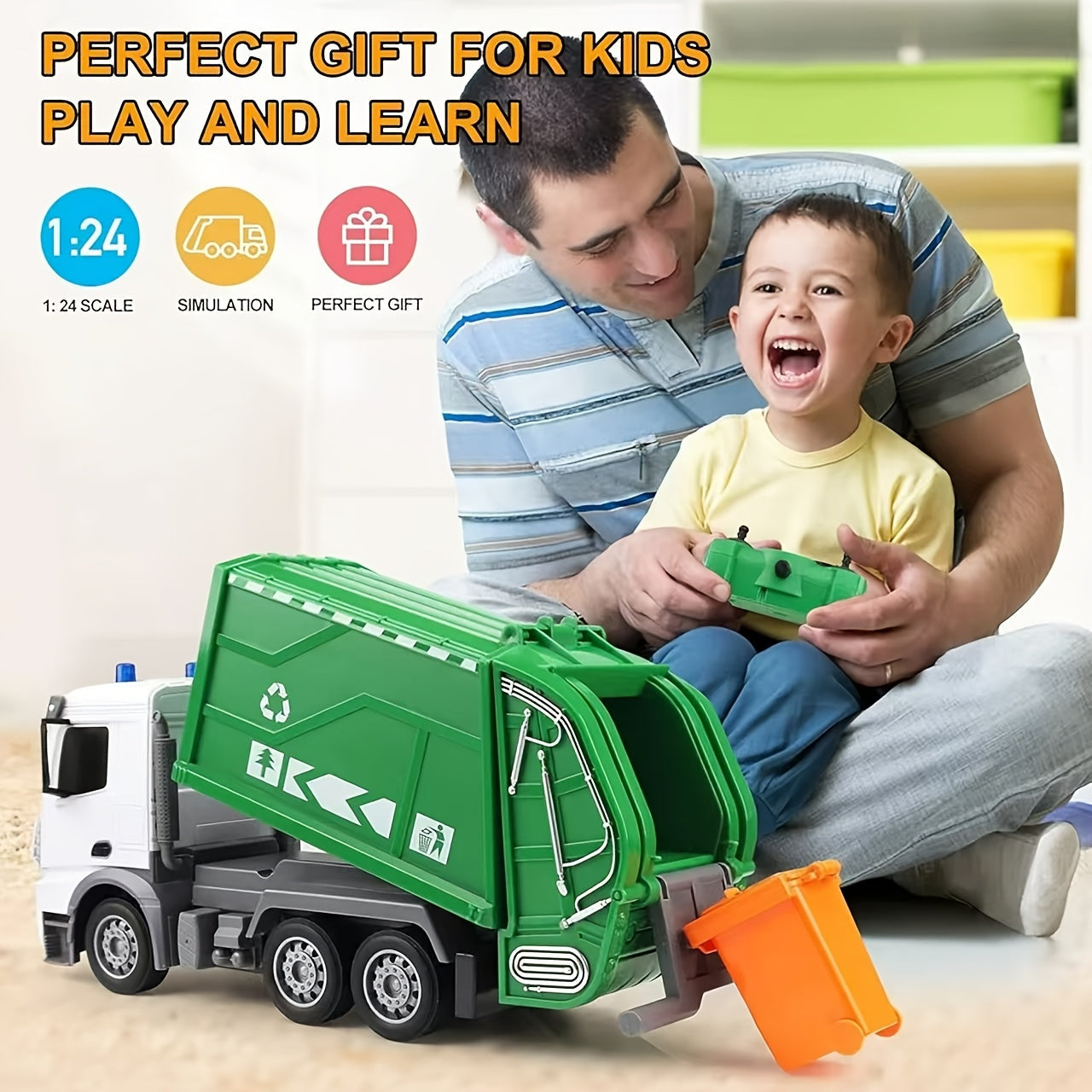 EcoTruck RC Garbage Truck - Realistic Toy Truck with Lights & Sounds
