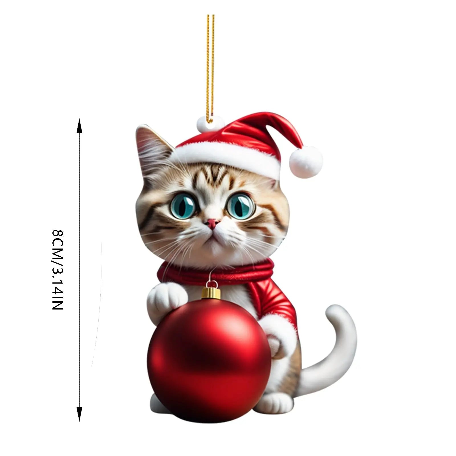 Cat Christmas Ornament - Cute Festive Tree Decoration