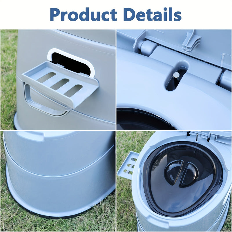 Portable Gray PVC Toilet - Comfortable and Convenient for Camping and Emergency Use