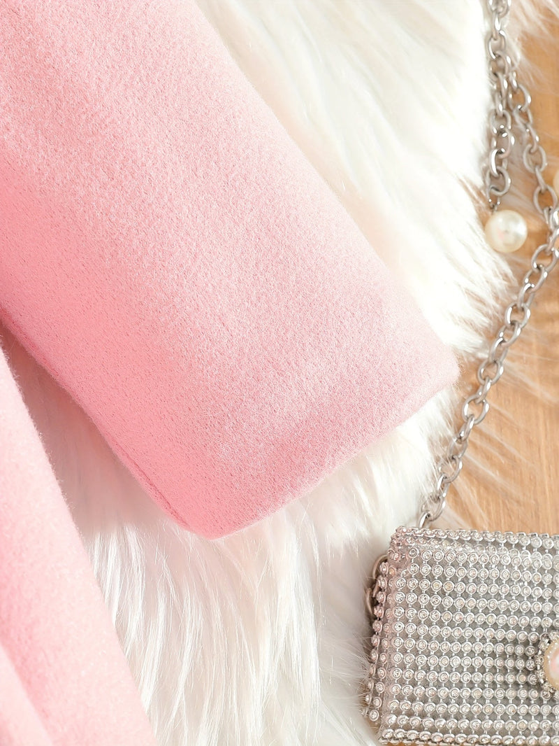 Lotte Winter Coat for Kids - Elegant with Bow and Plush Collar for Cold Days