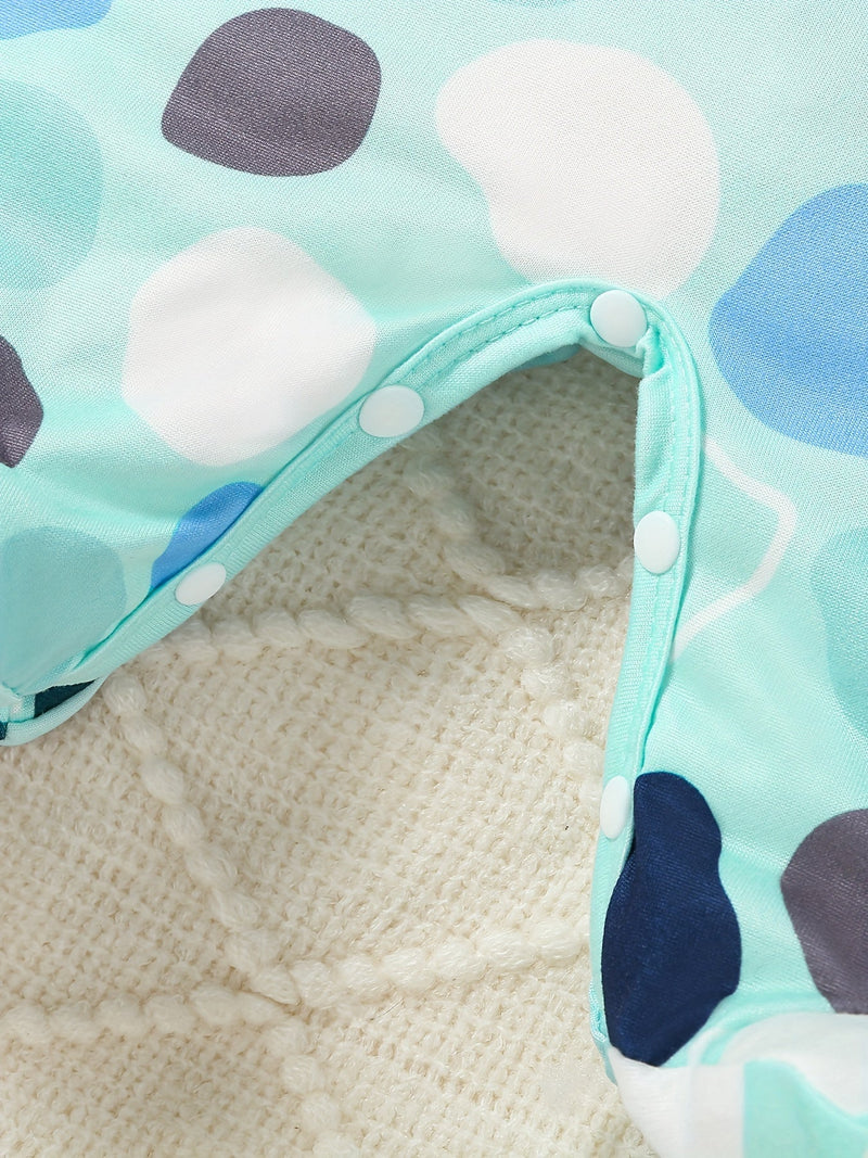 9-Piece Baby Outfit Set with Dinosaurs, Clouds, and Dots – Includes Bodysuit, Hat, and Bibs