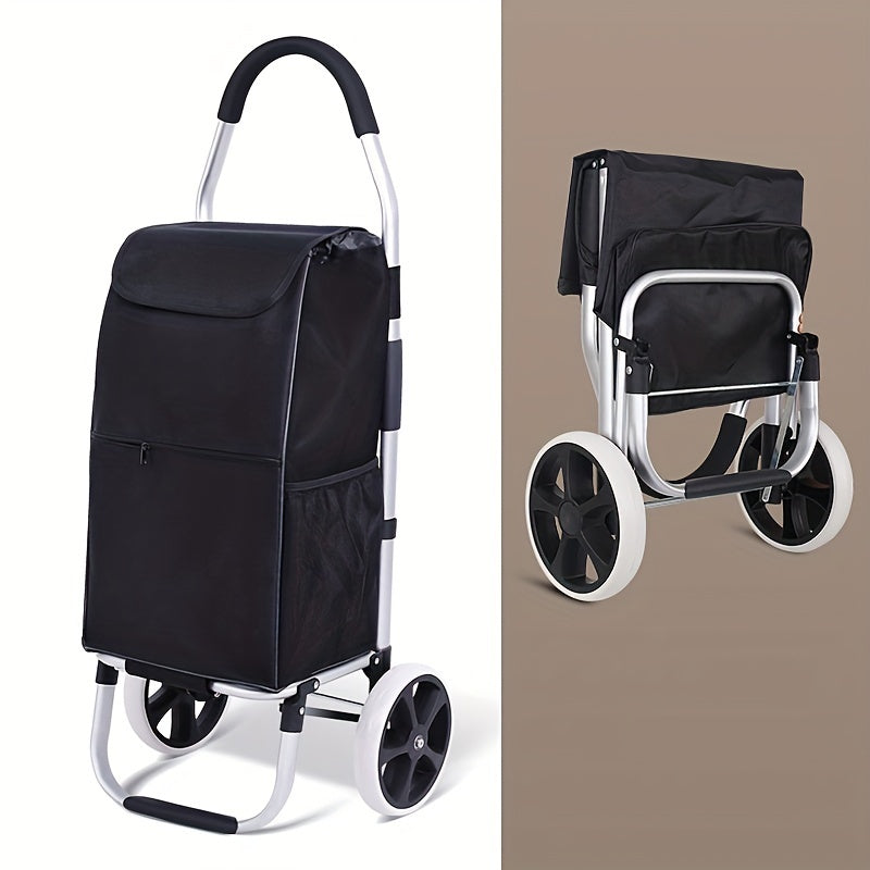 Portable Shopping Cart – Foldable with Removable Bag and Telescopic Handle