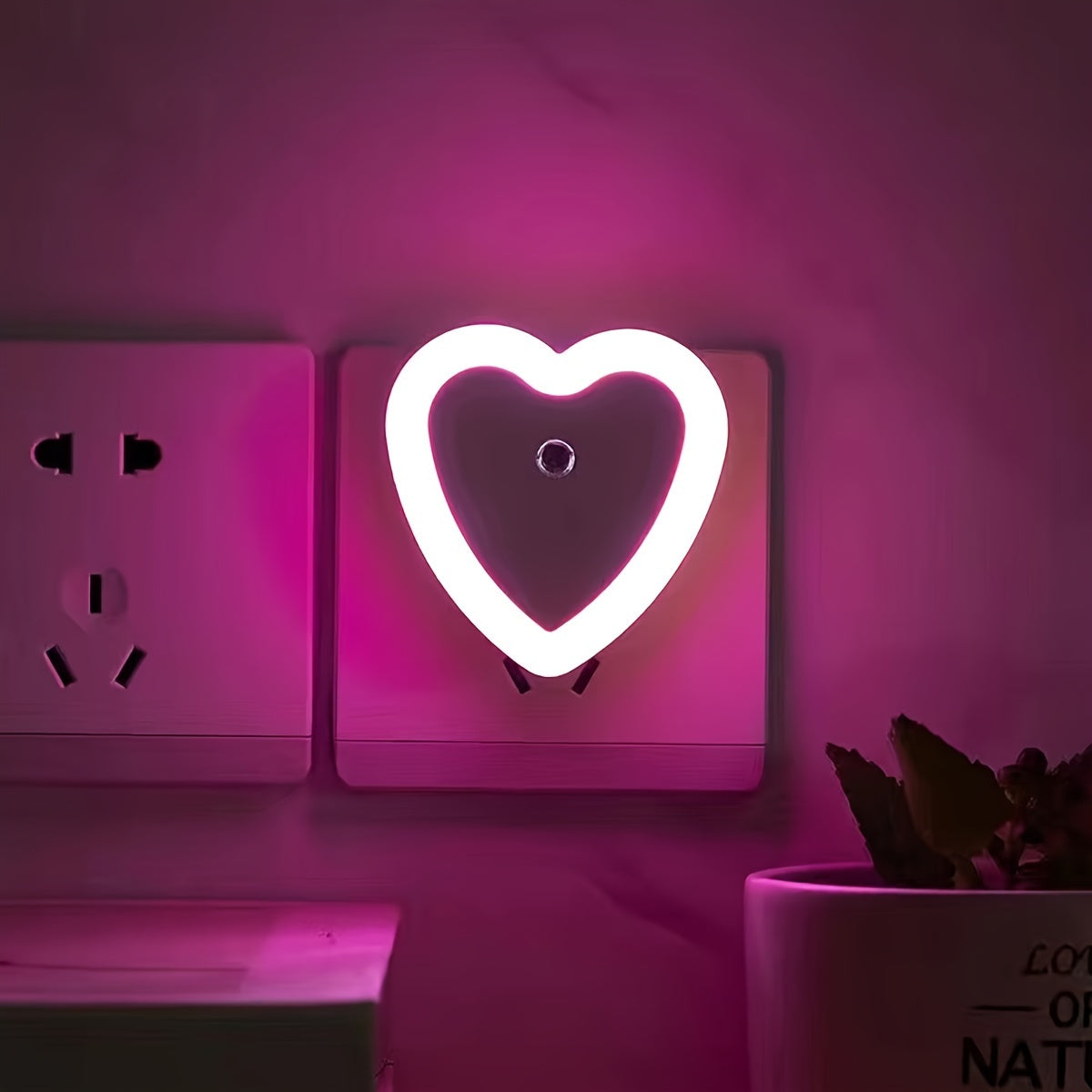 HeartGlow LED Night Light - Smart Dusk-to-Dawn Night Lighting