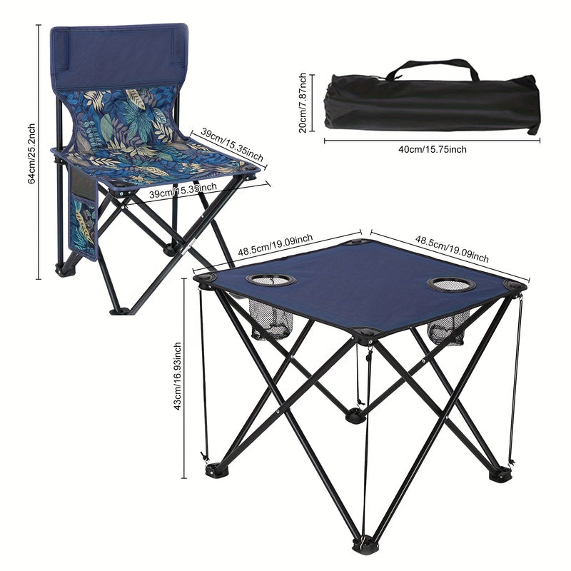 Foldable Outdoor Table & Chairs Set – Portable Camping & BBQ