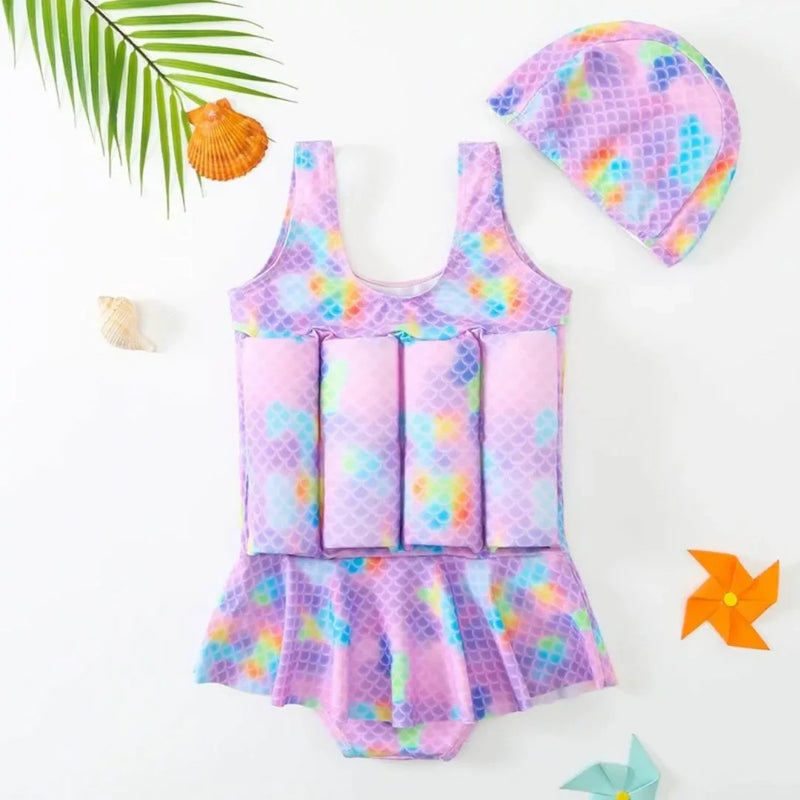 Girls' Swimsuit with Floatation and Skirt – Safe Swimming Fun
