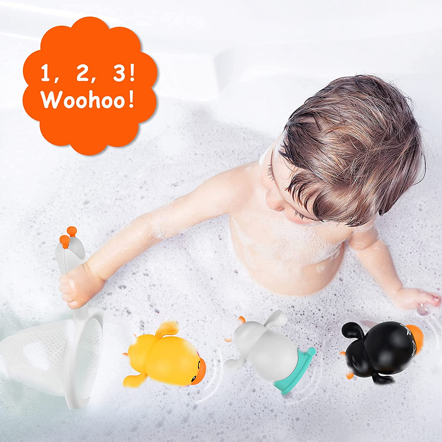 DuckPlay - Set of 3 Self-Swimming Rubber Duckies