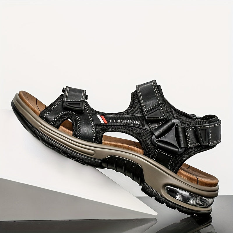 Premium Men's Leather Sandals – Adjustable and Shock-Absorbing