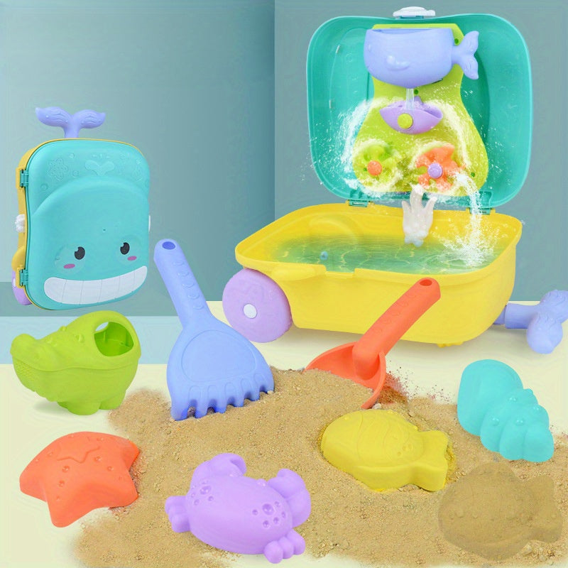Whale-Themed Beach Toy Set for Babies – 8-Piece Travel Case