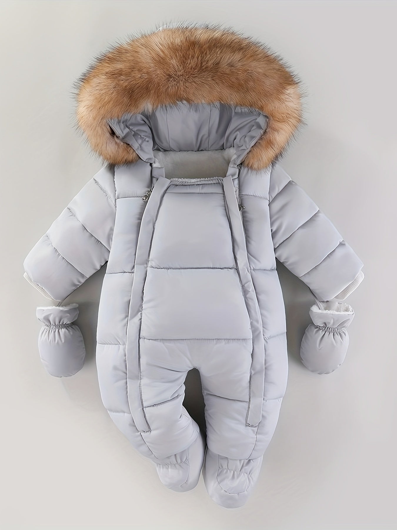 Frosty Baby Romper – Luxe Winter Jumpsuit with Hood for the Colder Months