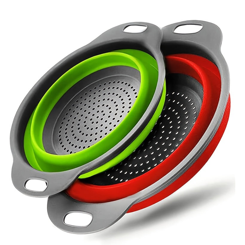 Collapsible Silicone Colander Set – Perfect for Pasta, Vegetables, and Fruit
