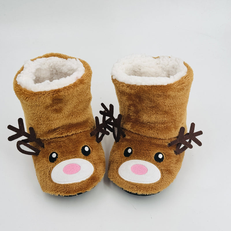 Dino and Reindeer Slippers for Kids - Warm and Playful for Home