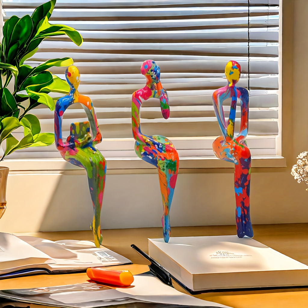 Color Explosion Art Figures Set - For a Bold and Creative Interior Look