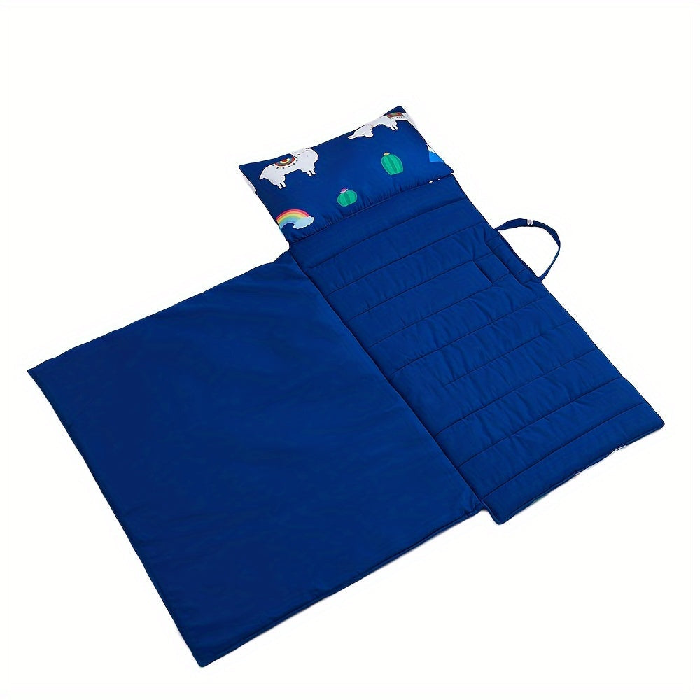 Foldable Children's Sleeping Mat with Llamas – Soft & Convenient for Toddlers on the Go or at School