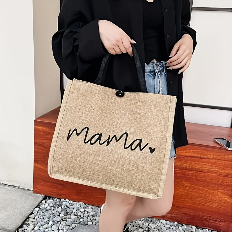 Stylish Jute Bag with Mama Print – Sustainable and Practical for Mother's Day