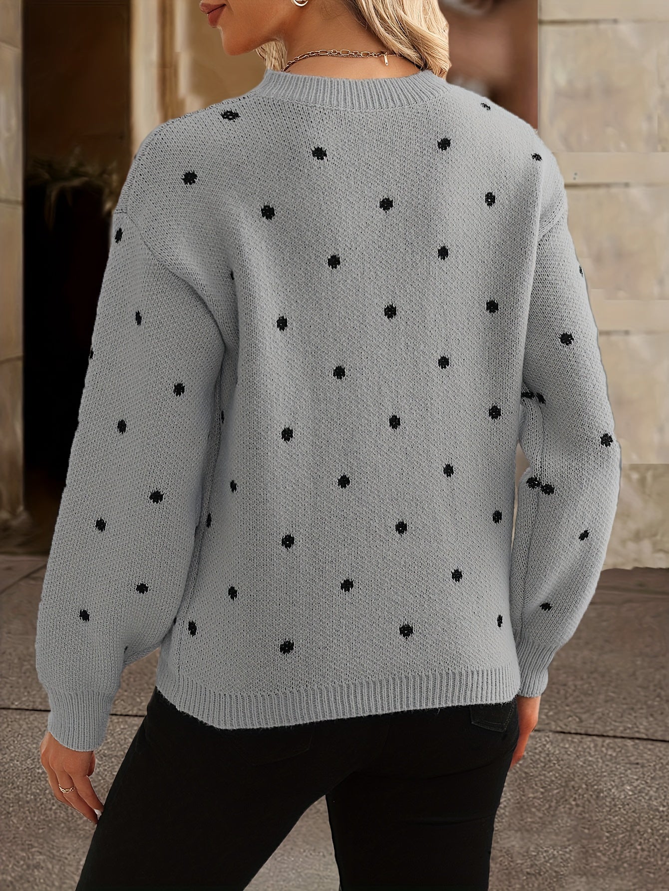 Zara Polka Dot Sweater - Casual and Stylish for Women in Autumn and Winter