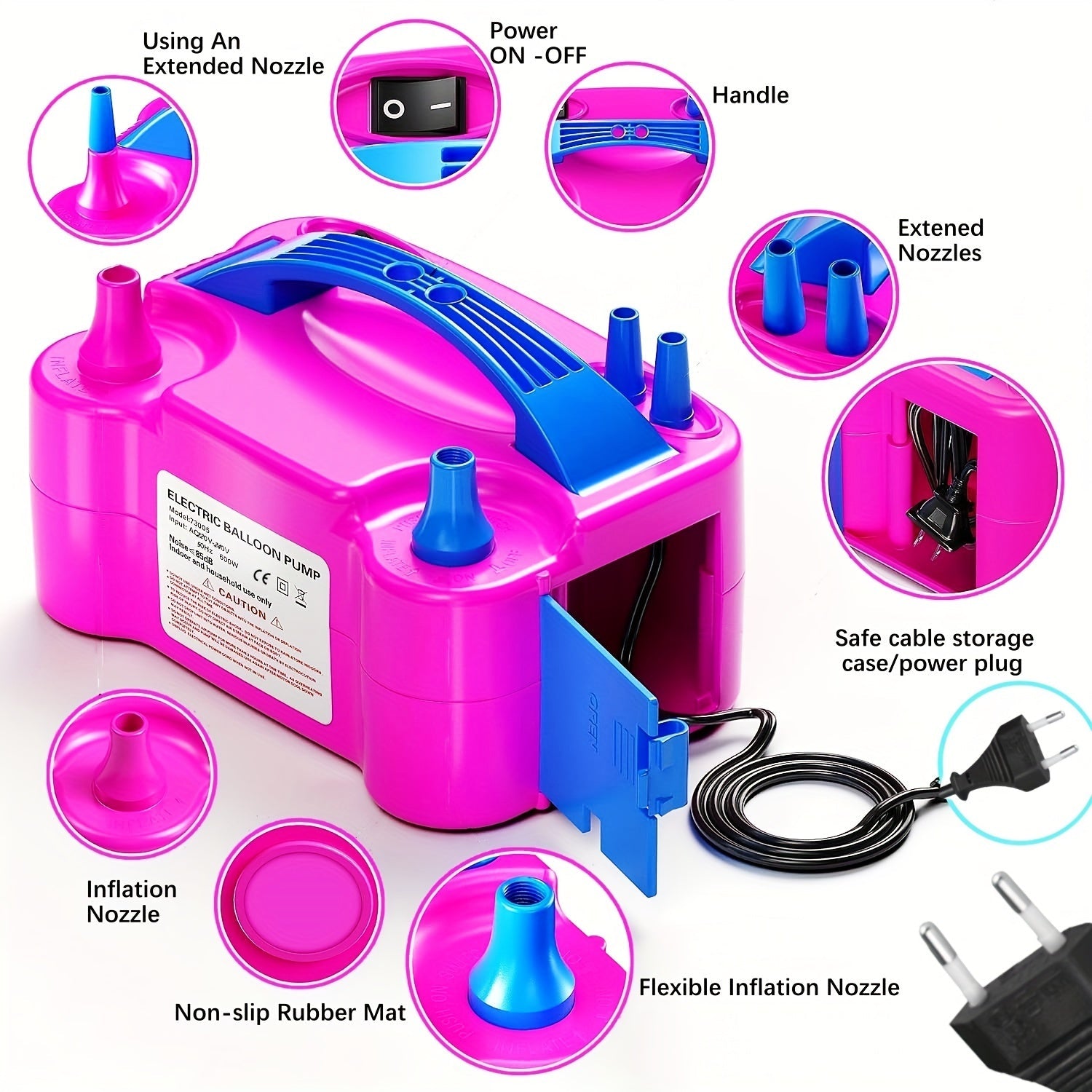 Dual Nozzle Electric Balloon Pump – Fast and Easy Balloon Inflation
