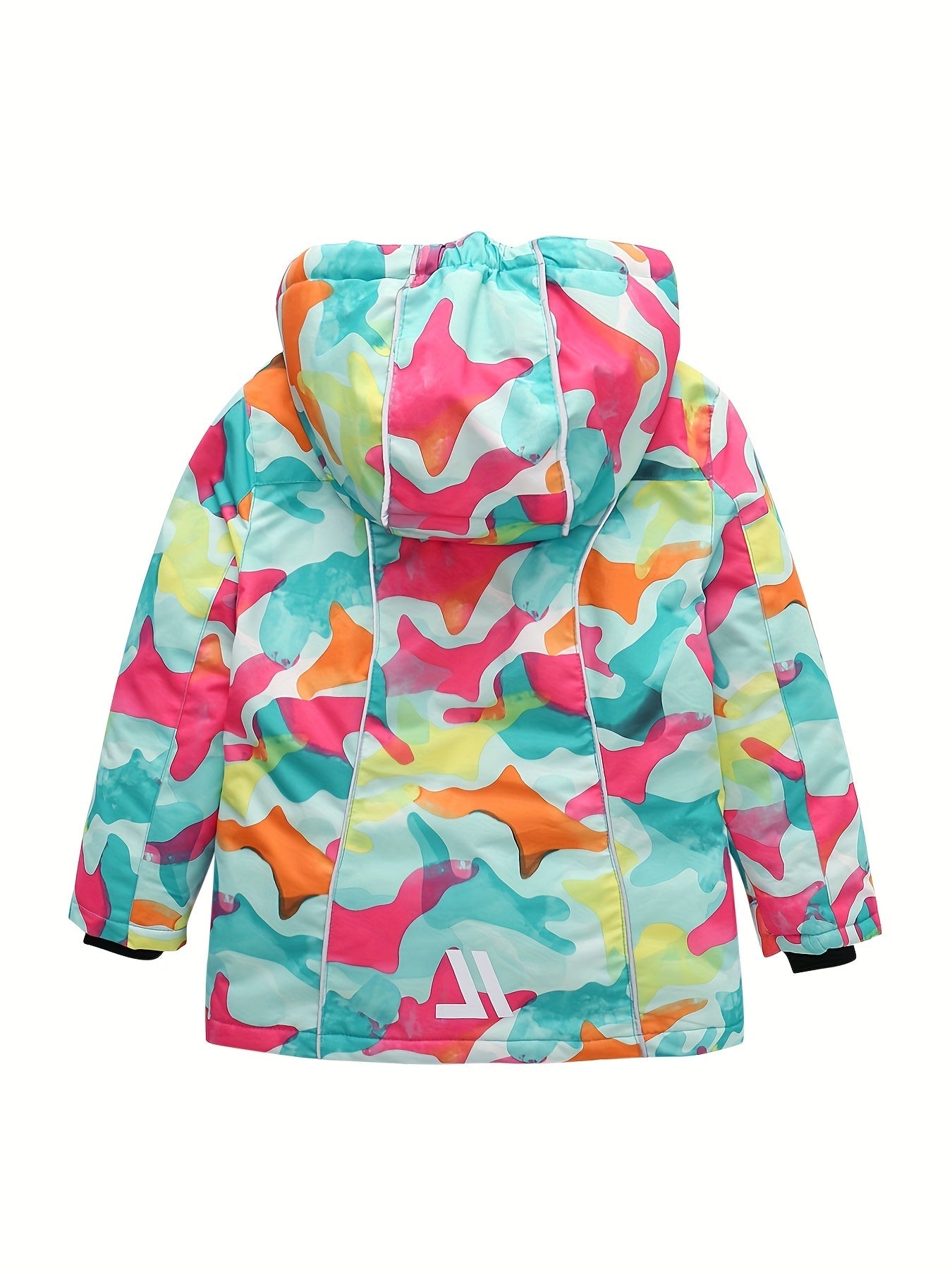 Girls Camouflage Ski Jacket – Colorful Waterproof Jacket for Winter Adventures