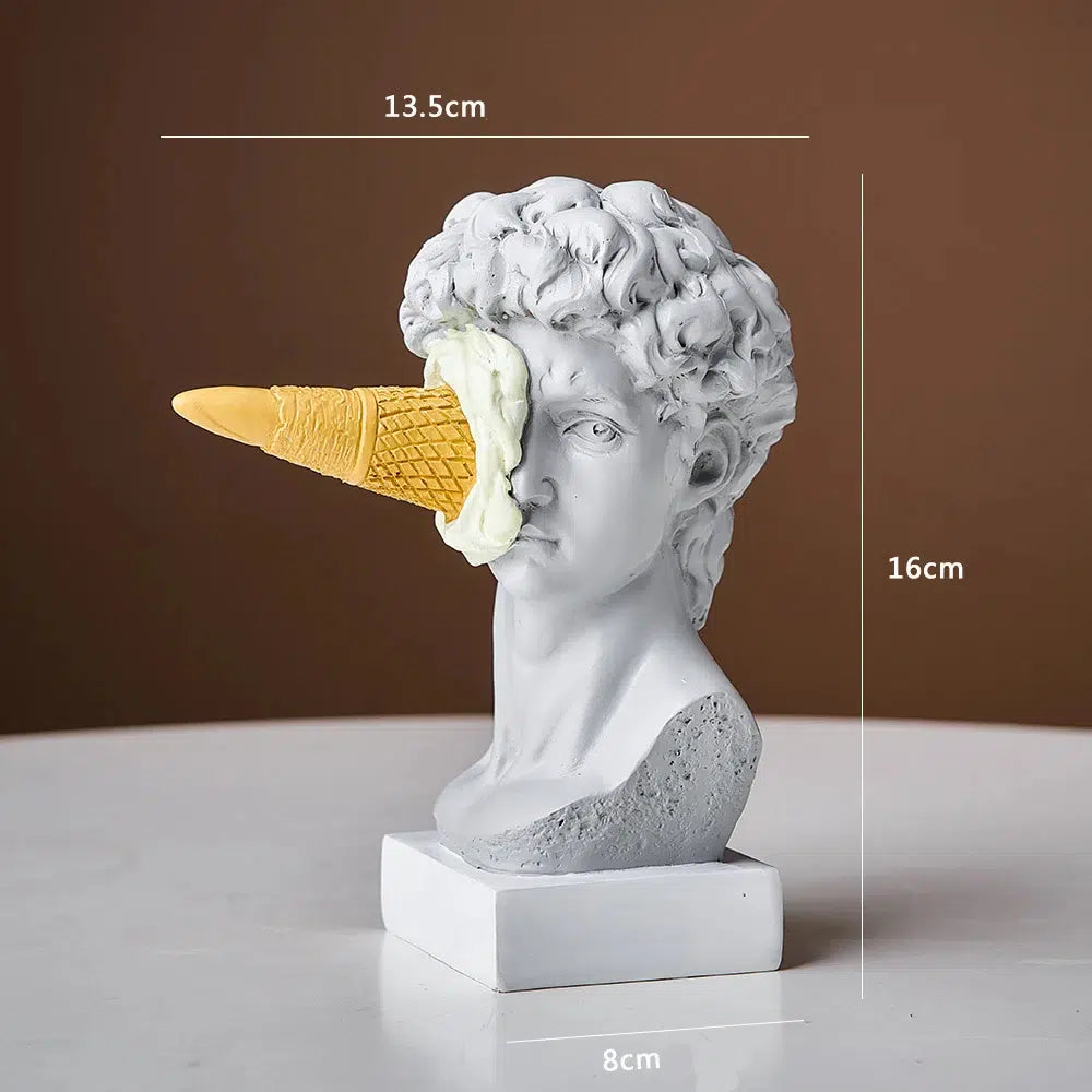Statue with Ice Cream - Playful Decoration for Home
