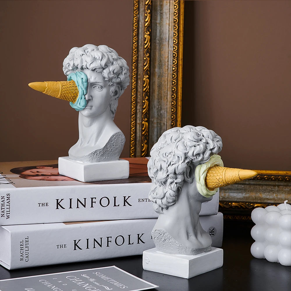Statue with Ice Cream - Playful Decoration for Home