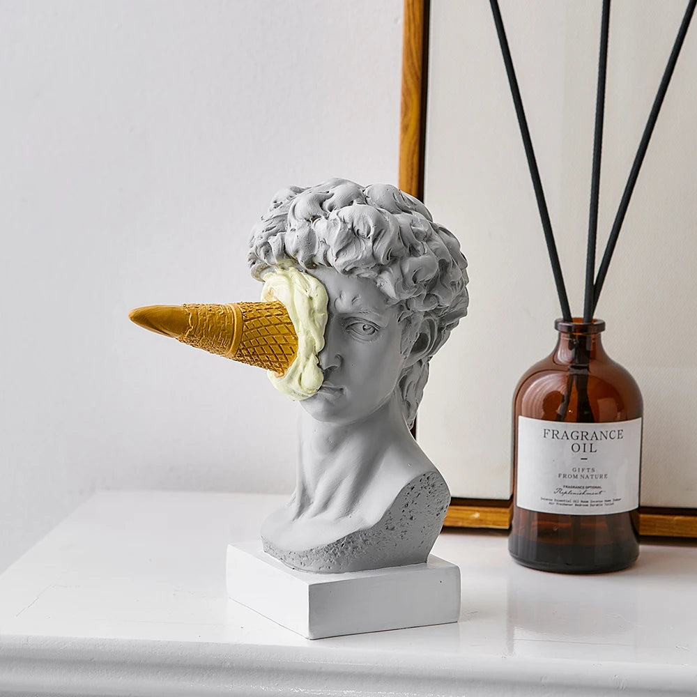 Statue with Ice Cream - Playful Decoration for Home