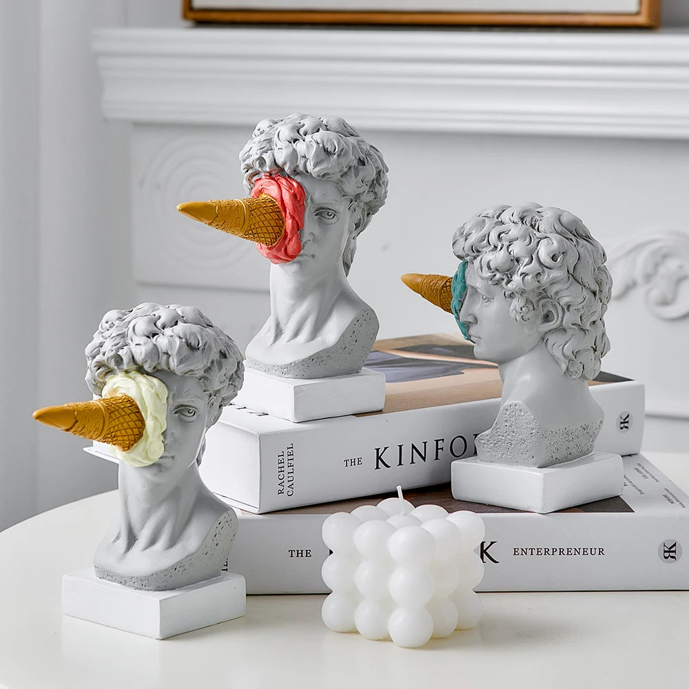 Statue with Ice Cream - Playful Decoration for Home