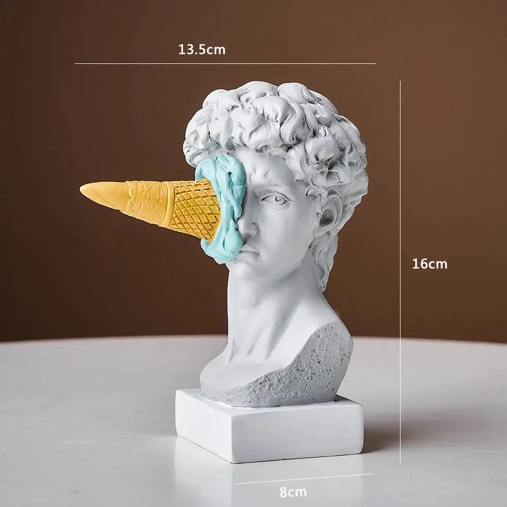 Statue with Ice Cream - Playful Decoration for Home