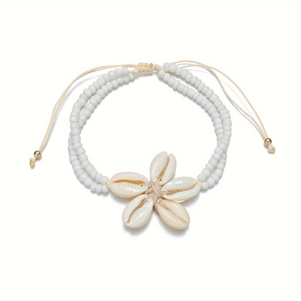 Bohemian Anklet with Shell Flower - Stylish Accessory for Summer and Vacation