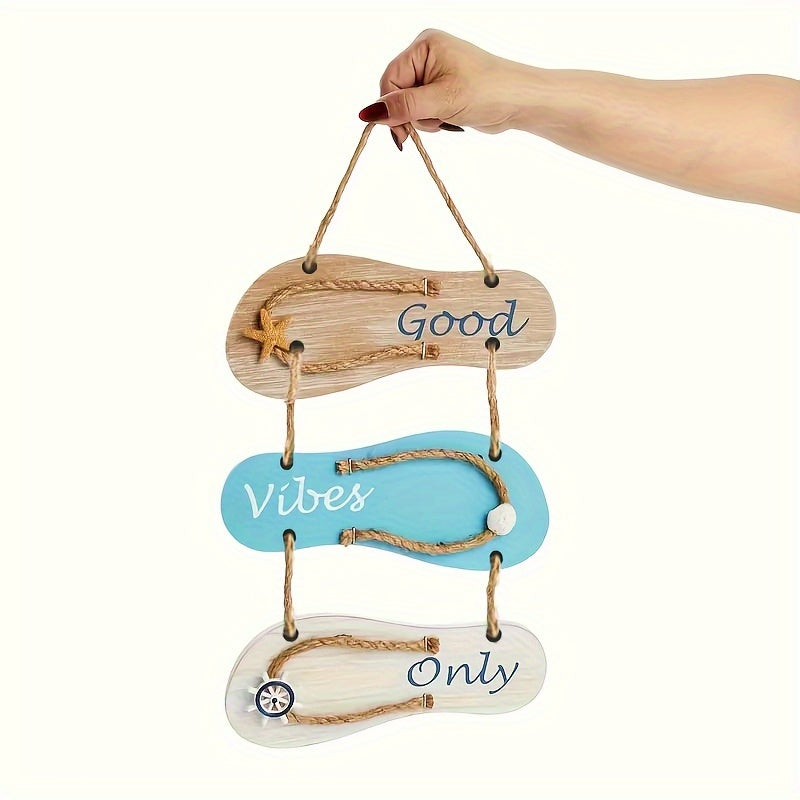 Wooden Flip-Flop Wall Decoration - Nautical Style for a Summer Vibe