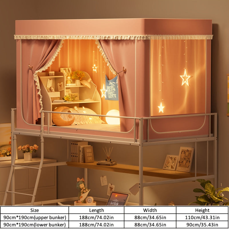 StarryBunk Adjustable Bunk Bed - Cozy & Protected with Mosquito Net