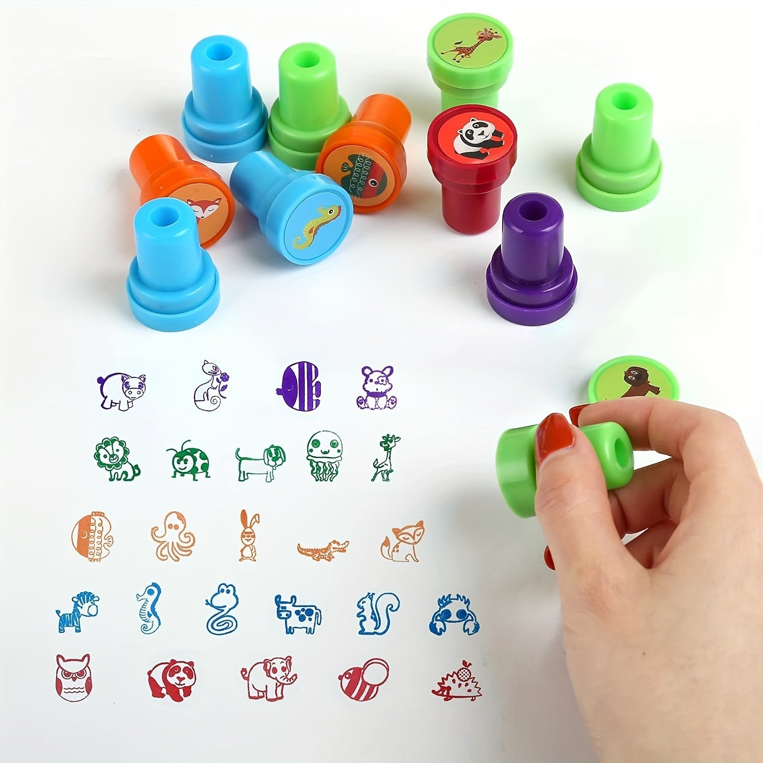 Colorful Animal Stamp Set – 26 Different Stamps for Creative Crafting and Education