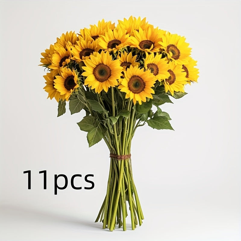 Set of 11 Vibrant Sunflowers – Perfect for Autumn, Weddings, and Garden Decoration