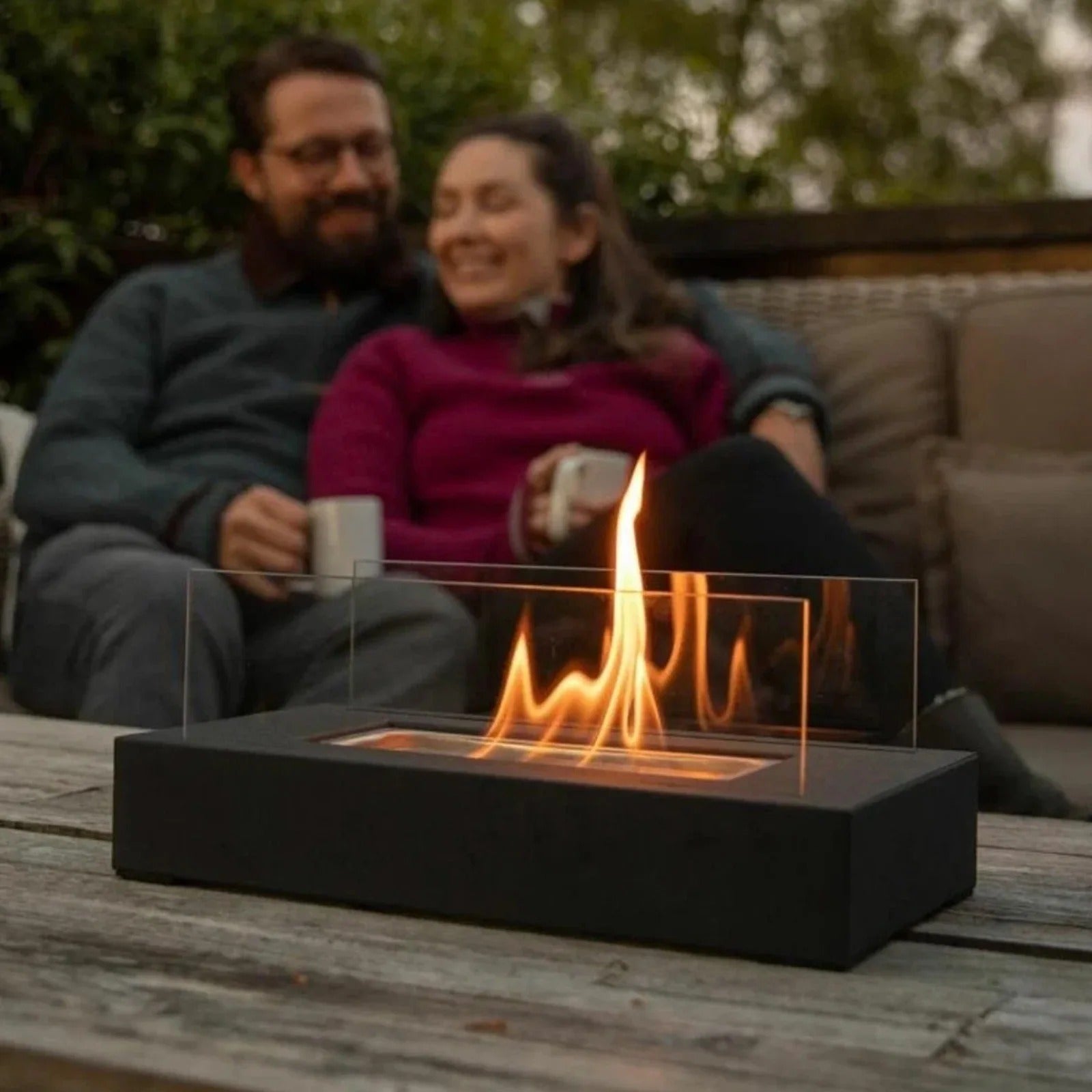 Serene Flame Luxe Fireplace – Create Magical Evenings with Fire and Style