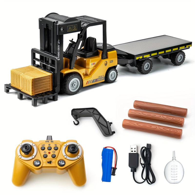 Heavy Duty Remote Control Forklift – 1:24 Scale with Lights & Trailer