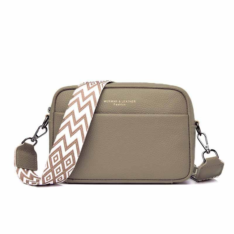 Genuine Leather Crossbody Bag – Practical and Trendy with Guitar Shoulder Strap