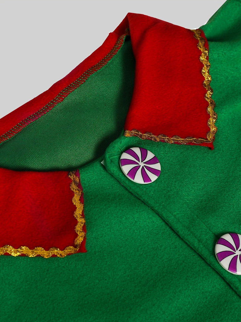 Mila's Magical Christmas Elf Outfit for Kids - Includes Dress, Hat, Socks, and Belt