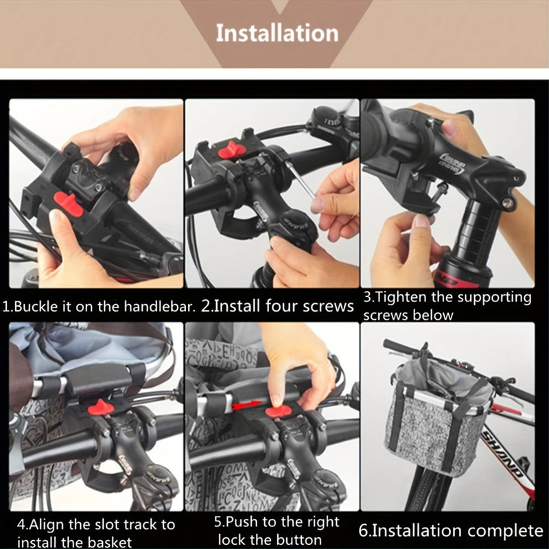 Foldable Bicycle Basket – High Capacity and Sturdy Load Capacity for Bikes and Pets