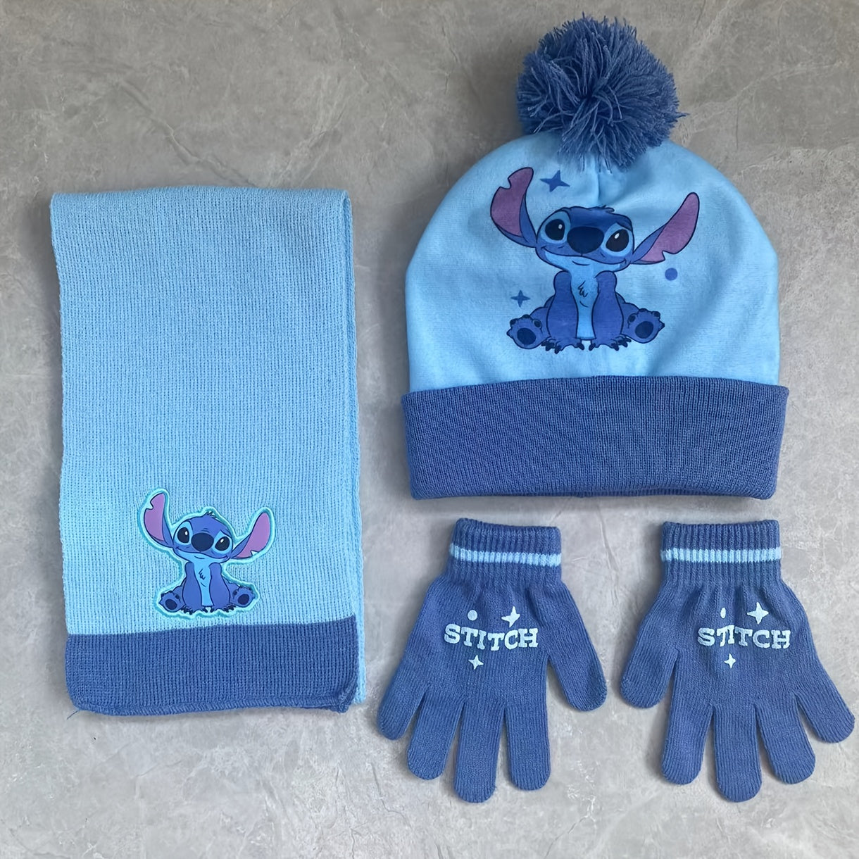 Winter Set for Kids – Beanie, Gloves, and Scarf Set with Cartoon Characters