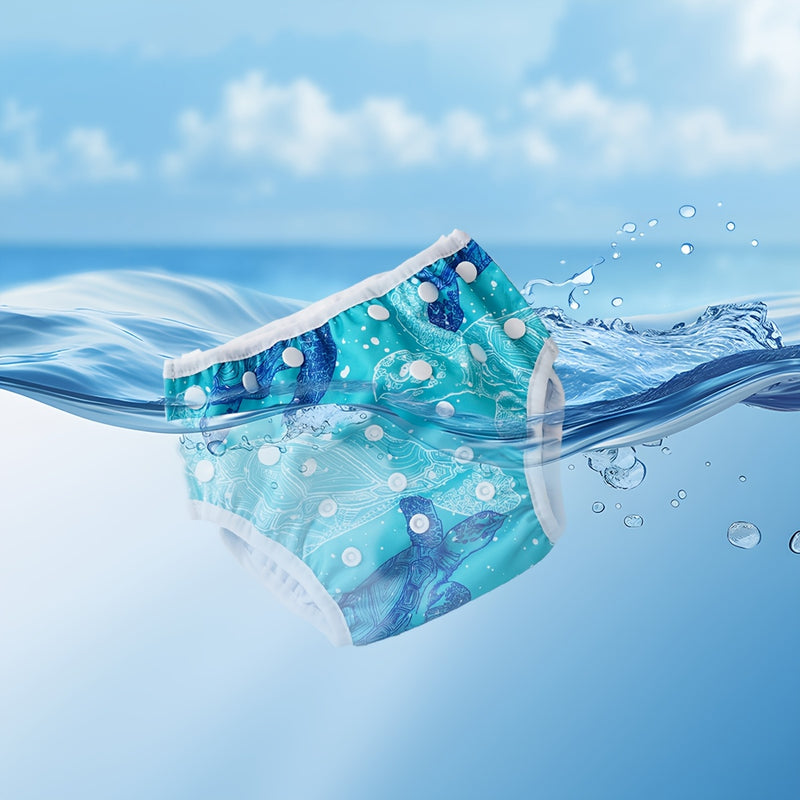 Adjustable Washable Swim Diaper for Babies – Leak-Proof with Fish Print
